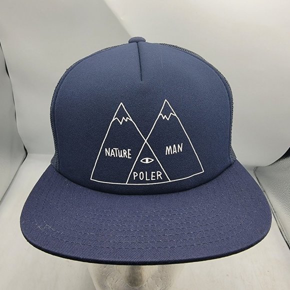 Poler Camp Vibes Venn Trucker Hat Blue Casual Outdoors Summer Lightweight - Picture 1 of 11